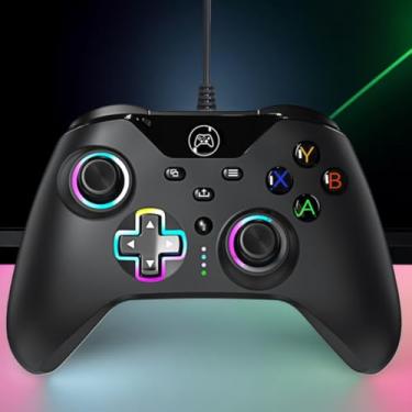 Imagem de Controle Compatível com Xbox Series X e PC Joystick Gamepad com 9 Cores RGB Confortável Vibration Motors 6 Eixos Sensor Habilitado Trigger Hall E Função TURBO para Disparos Contínuos