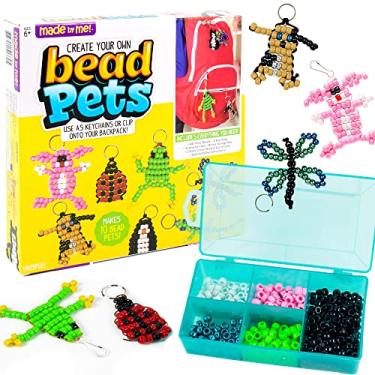 Imagem de Made By Me Create Your Own Bead Pets by Horizon Group Usa, Includes Over 600 Pony Beads, 6 Key Rings, Storage Box & Much More