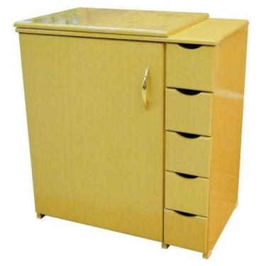 Imagem de Gabinete Luxo 5 Gavetas P/Maquina D Costura Doméstica Marfim - Megamak