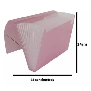 Imagem de Pasta Sanfonada Para Folhas Tamanho A4 12 Divisórias Plásticas para Or