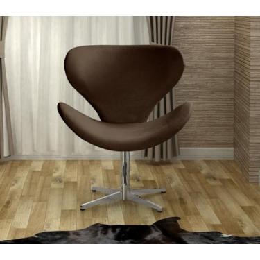Imagem de Poltrona Isis Cadeira Giratória Pés de Metal Decoração, Sala, Escritór
