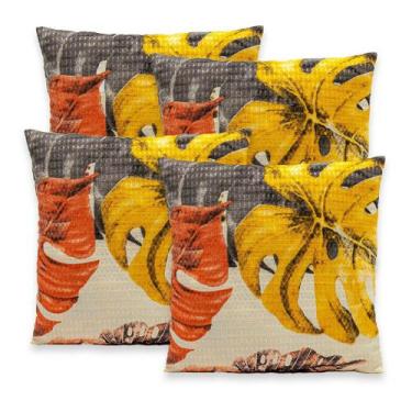 Imagem de Kit 4 Capas de Almofadas Favinho 40x40 C/ Zíper PIQUET Estampadas - Be