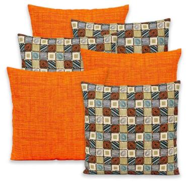 Imagem de Kit 6 Capas de Almofada Gorgurinho Lisa e Estampada 40x40 Zíper - BEM 