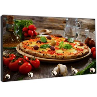 Imagem de Porta Chaves Pizza Pizzarias Salas Organizador Chaveiro Decorar Gourme