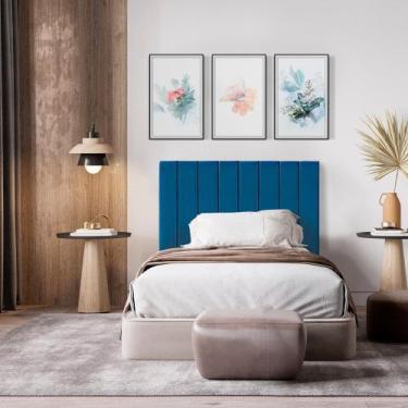 Imagem de Cabeceira Estofada Suspensa Palito para Cama de Solteiro 90 cm - Para 