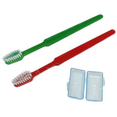 Imagem de 150 escovas de dente adulto macia com protetor de cerdas qualidade e d