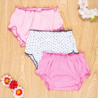 Imagem de Kit Tapa Fralda 3 Peças Calcinhas Poá Cores Sortidas - VOLLE FASHION, 