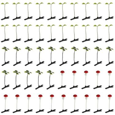 Imagem de 50 peças, grampos de cabelo de broto de feijão, trevo de quatro folhas, cogumelo, grampos de cabelo engraçados, acessórios de cabelo para crianças, meninas, mulheres, suprimentos de festa escolar em