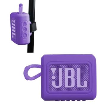 Imagem de Hermitshell Capa de transporte de silicone para alto-falante Bluetooth portátil JBL Go 3/JBL Go 4 (lavanda, capa de silicone)