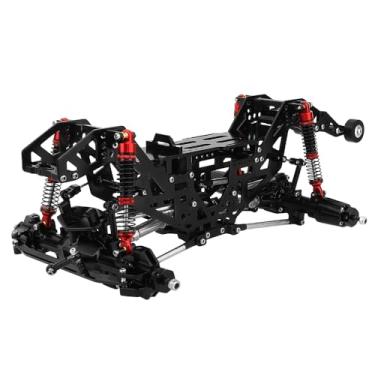 Imagem de Pothyes 1:18 Metal Upgrade Chassis Frame with Axles Gearbox for RC LOSI Mini LMT 1/18 Digger Monster Truck Brushed RTR LOS01026 Metal Upgrade Parts (Black)