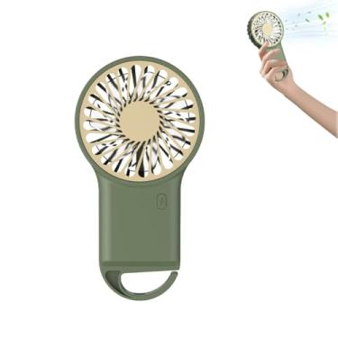 Imagem de HDSUN Mini ventilador de mão pessoal, ventilador de mão portátil com USB recarregável, 3 velocidades ajustáveis, 2 em 1 pequeno ventilador pessoal, ventilador de mesa ventilador portátil para mulheres