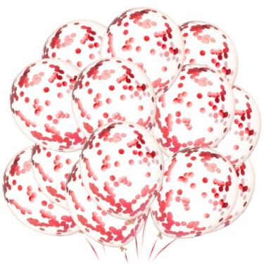 Imagem de Red Confetti Balloons 24ct Valentines Day Balloons, Red Balloons, Red Graduation Party Decorations, Glitter Balloons, Globos Rojo, Scarlet Balloons, Valentines Balloons, 12" Premium Latex Balloons