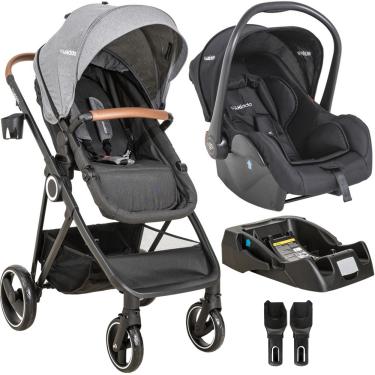 Imagem de Carrinho de Bebe com Bebe Conforto Base Kiddo Cosmos Grafite