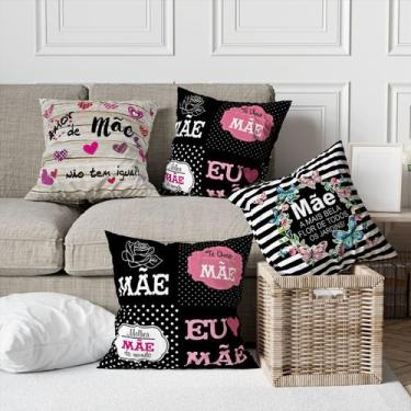 Imagem de Kit 4 Capas De Almofadas Decorativas Dia das Mães Amor de Mãe - Core D
