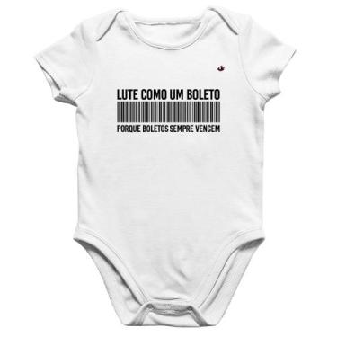 Imagem de Body Bebê Algodão Lute como um boleto - Foca na Moda, Branco, G