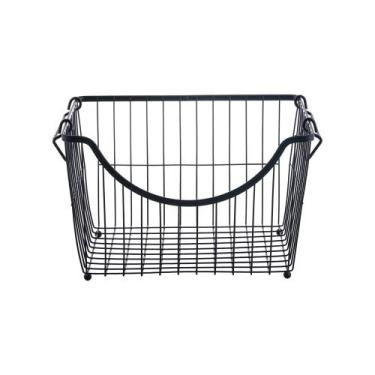 Imagem de Cesto Organizador Empilhável Retangular Preto - MOR