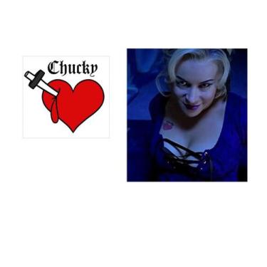 Imagem de Tatoo Temporária Fantasia De Halloween Noiva Do Chucky - 3Istore