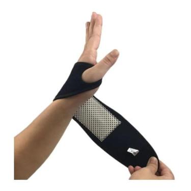 Imagem de Munhequeira preta turmalina aolikes articulação treino pulso - PUNHO