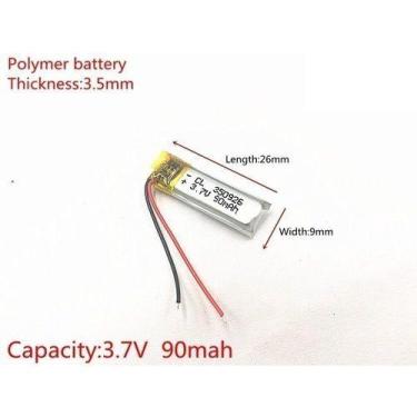 Imagem de Bateria 3.7v 90mah 3,5mm X09 Mm X 26mm 2 Fios 350926 - KMIG