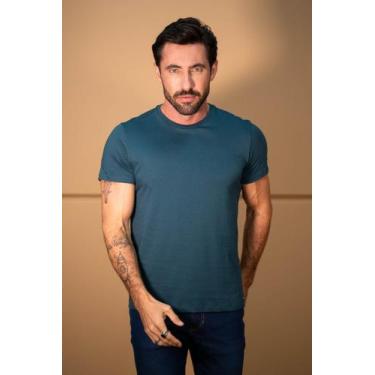 Imagem de T-shirt Masculina Malha Pima              - Hard Denim, Verde, G
