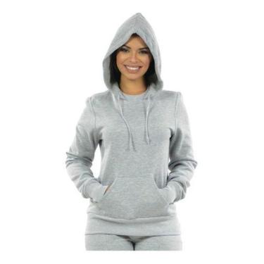 Imagem de Moletom Bolso E Capuz Agasalho Feminino Blusão Roupa De Frio - Vesttua