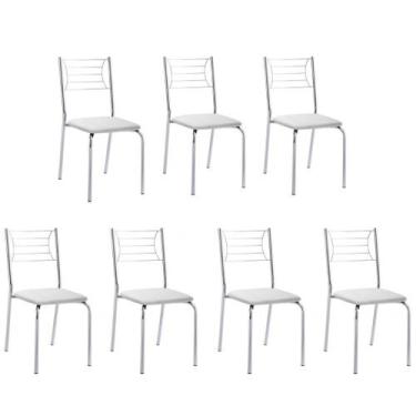 Imagem de Kit 7 Cadeiras Nanda cromada para cozinha ou espaço gourmet-Assento br