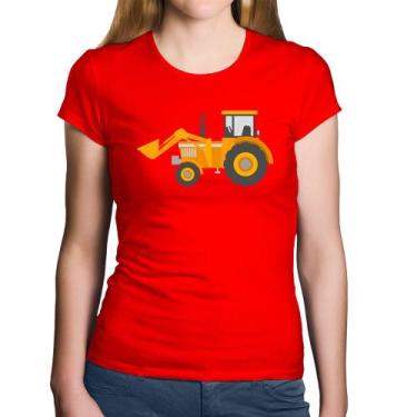 Imagem de Baby Look Algodão Trator Pá Carregadeira Amarelo - Foca na Moda, Verme