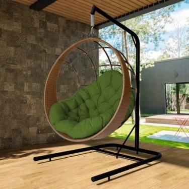 Imagem de Cadeira Balanço Ninho Suspenso com Suporte e Almofada Impermeável - Ki