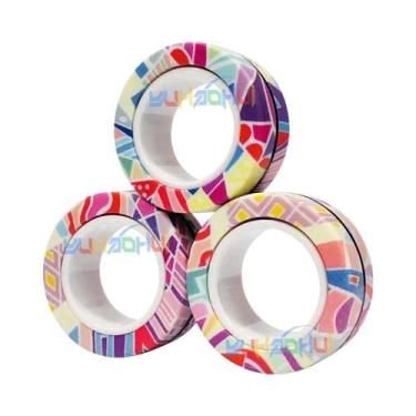 Imagem de Conjunto de 3 Giradores Magnéticos Coloridos - Brinquedo Antiestresse 