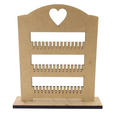 Imagem de Porta Brinco Decoração Enfeite para 42 Un Lazer Mdf 6mm Madeira - ATAC