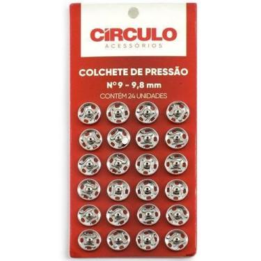 Imagem de Colchete de Pressão Nº 09 - 24 Unidades - CÍRCULO, 10 - PRATA