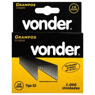 Imagem de Kit 2000 Grampos 16mm Tipo 53 Vonder Para Grampeador Elétrico Gpe168