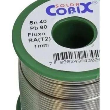 Imagem de Solda Estanho 40x60 1.0mm C/ Fluxo Ra (t2) Rolo 500g - Cobix, Fio