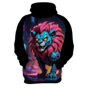 Imagem de Moletom Casaco Blusa Animais Cyberpunk Leão Rei da Selva 3 - Enjoy Sho