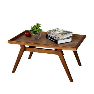 Imagem de Mesa De Centro Para Sala Madeira Maciça Decorativa Mesinha Auxiliar Es