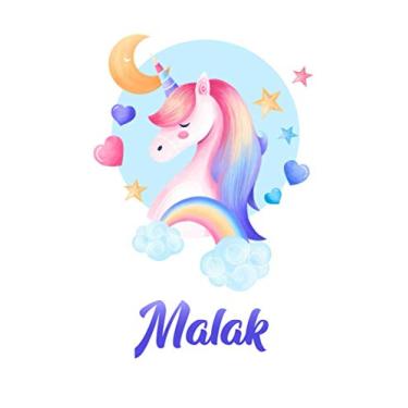 Imagem de Malak : Cute Unicorn Journal: Notebook With Name On Front Cover, 120 pages College Ruled Notebook Journal & Diary for Writing & Note Taking for Girls ... Personalized Notebooks For Girls And Women)