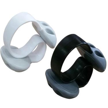 Imagem de YY Home Desktop ponderado não adesivo pequenos compartimentos duplos clipes de cabo, organizador de cabos, suporte de fio, fixador de linha, conjunto de gerenciamento de cabos para escritório em casa,