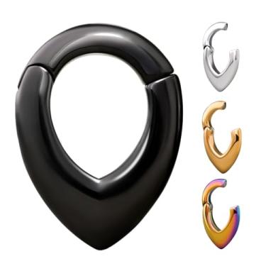 Imagem de PUNKYOUTH Gancho de orelha com pesos para lóbulo de orelha esticado em aço inoxidável calibre de orelha magnético 2 g (6 mm) alargadores de orelha túnel kit de joias para piercing corporal