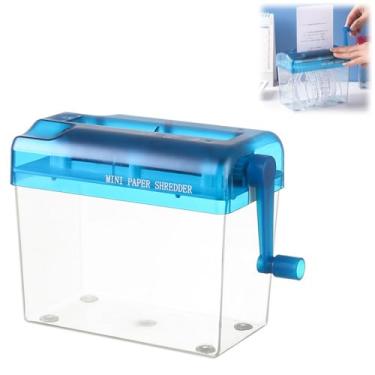Imagem de Mini triturador manual, triturador de papel portátil, triturador manual, arquivo de documentos, máquina de corte reto para escritório escolar, cortador de papel manual para papel, notas, contas,