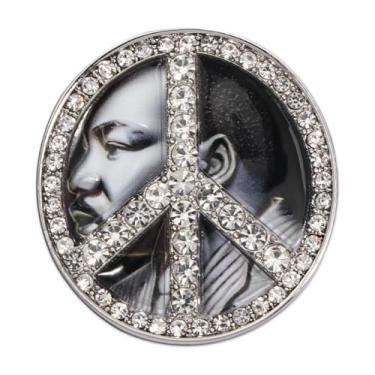 Imagem de Martin Luther King Jr. Botões Broche da Paz Escultura 3D Decorações de Dia de Martin Luther King, Medium, Metal, Sem Pedra Preciosa