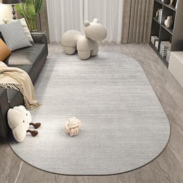 Imagem de Tapete cinza claro oval, arte moderna para sala de estar, tapetes decorativos, fácil de limpar, tapete decorativo para quarto, tapetes de varanda, YHT036,2,E,200X300cm