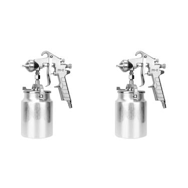 Imagem de Pistola Pneumática para Pintura, 2 Peças, Po 2, Bico de 2.0mm, Portátil, Tipo Sucção, Ferramenta de Pulverização de Tinta Com Escova de Limpeza