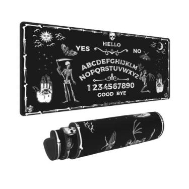 Imagem de Ouija Game Skeleton Divination Sickle Palm Gaming Keyboard Mouse Pad Acessórios Grande Estendido XL Borda Costurada Sola de Borracha para Escritório em Casa (75 x 40 cm)
