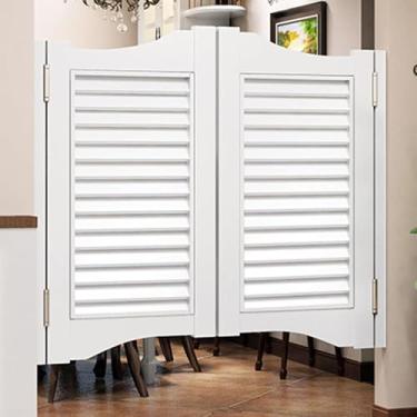 Imagem de Porta de salão de madeira para café, porta moderna de meia cintura dupla para sala de estar interna, porta divisória de decoração de casa de bar com dobradiças, L 125 x A 90 cm (49 3/40.6 cm x 35