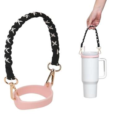 Imagem de Wongeto Alça para garrafa de água - compatível com acessórios Stanley Cup - para copo Stanley Cup 1,134 g e copo de 850 g (preto)
