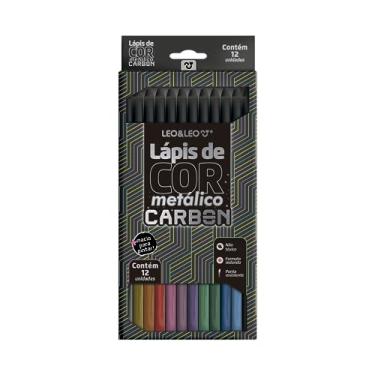 Imagem de LÁPIS DE COR CARBON 12 CORES METÁLICAS REDONDO LEO&LEO
