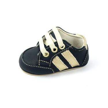 Imagem de Bebê-Sapatinhos recém-nascido e primeiros passos, forrado com tecido espumado14ao20 baby 1901B (Preto Dourado, BR, Bebê, Numérico, 20)