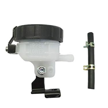 Imagem de LE LEFOSSI Tanque universal da bomba de freio do cilindro mestre do freio dianteiro da motocicleta copo de óleo reservatório de garrafa de fluido com suporte com linha de mangueira