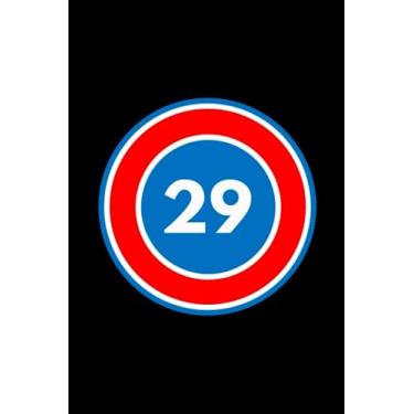 Imagem de 29: #29 Number Twenty Nine Hero Logo, 29th Birthday or Anniversary, Awesome Blank Lined College Style Notebook, Gift For Friends, Family, Kids, Colleagues, Loved Ones and Superheroes