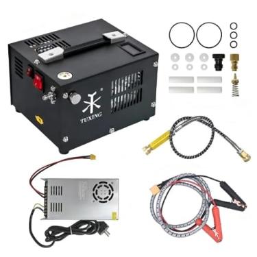 Imagem de TUXING PCP Compressor de ar 4500Psi 30Mpa alimentado por carro 12V DC ou casa 110V AC 500W/Conversor Paintball/tanque de mergulho Compressor Bomba